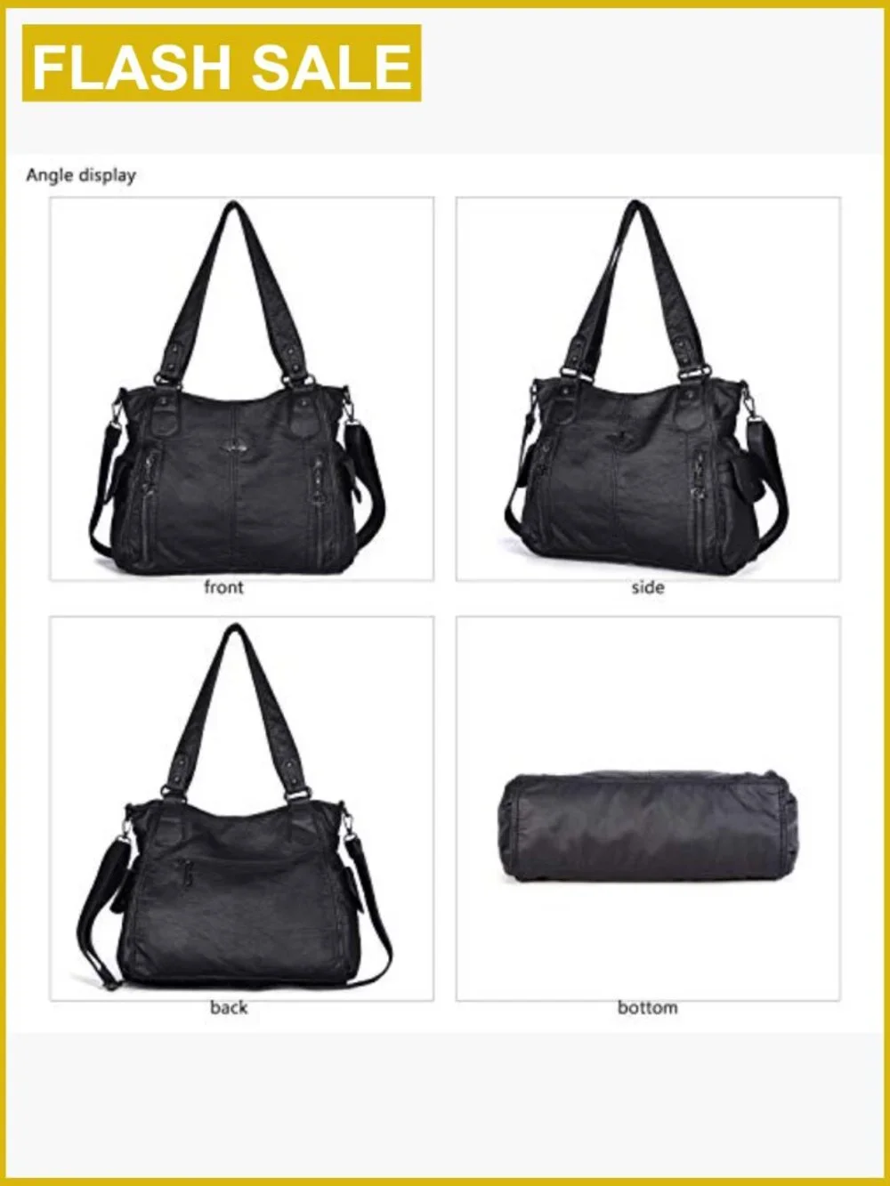 Women's Hobo Handbag Vegan Leather Shoulder Bag Crossbody Tote Purse
